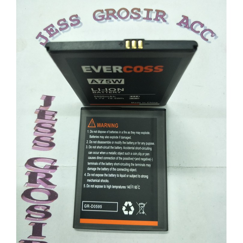 Baterai Battery Evercross Evercoss Cross A75W Winner Y1 Double Power - Hitam