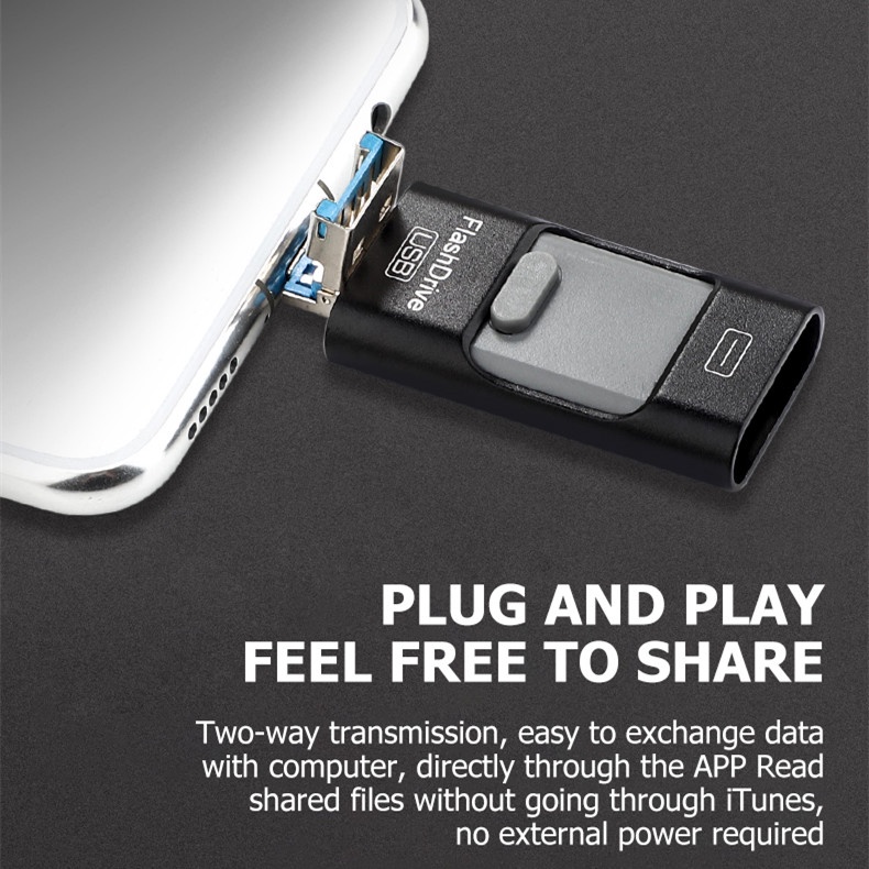 I-phone USB 3.0 Memory Stick 512GB OTG USB Flash Drive Penyimpanan Eksternal Untuk Ponsel / PC