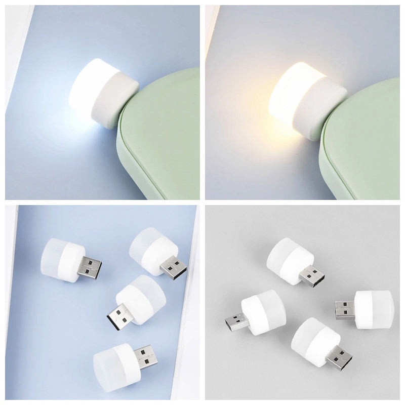 Lampu USB Mini Led Terang Tidur Powerbank 1 watt Warna Stick Outdoor Kecil Bulat Bolam Lampu Darurat Emergency Baca Belajar Laptop Mobil Mini light USB Portable Untuk Traveling