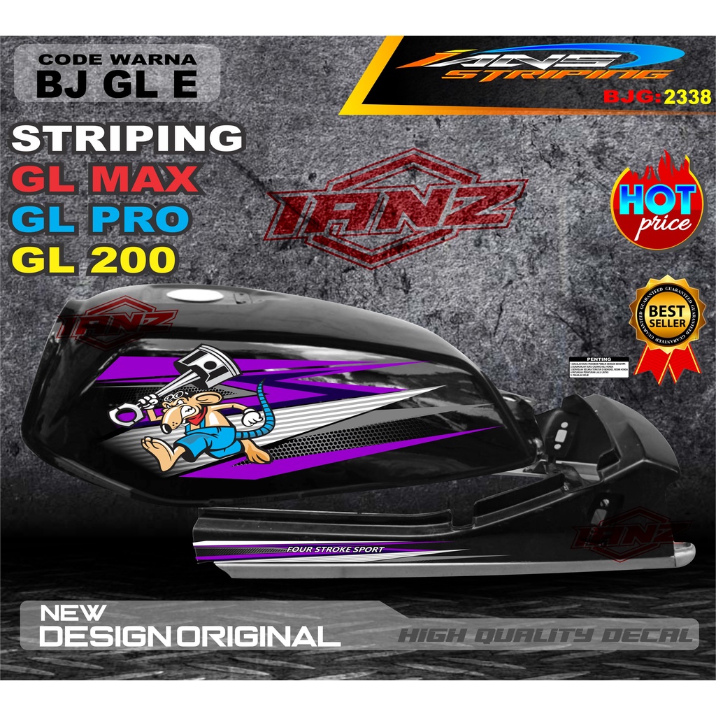 COSTUM STIKER GL PRO TERBARU / STIKER MOTOR GL TERMURAH / STRIPING MOTOR GL 100 / STIKER MOTOR