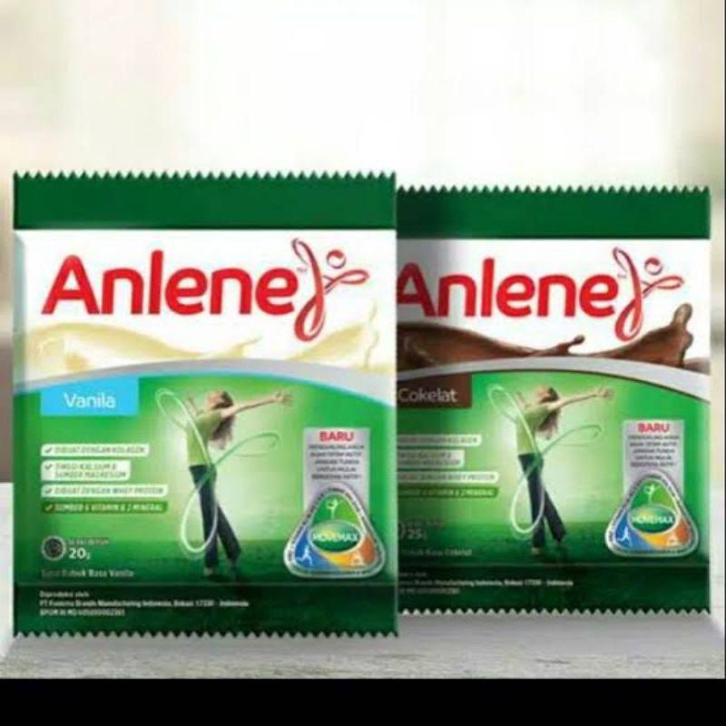 

Anlene Susu Bubuk Sachet Hi-Calcium Vanilla 20gr & Cokelat 25gr