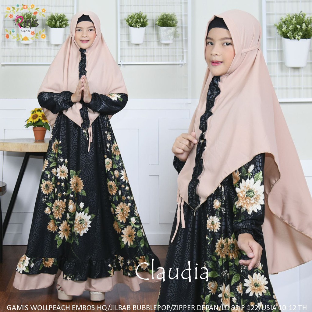 CLAUDIA GAMIS MATT WOLLPEACH EMBOS HQ, JILBAB MATT BUBBLE POP BY RIN'S