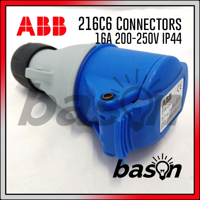 ABB Connectors 216C6 16A 200-250V IP44 2P+E | Blue