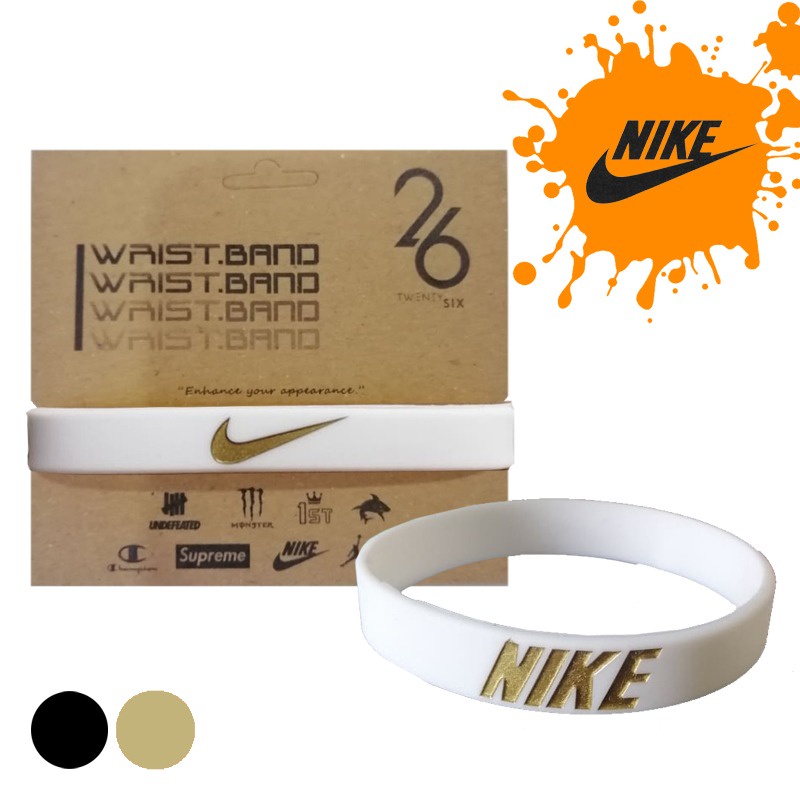 KADO NICE S GIFT PREMIUM RUBBER BRACELET TREN IMPORT NIK GOLD