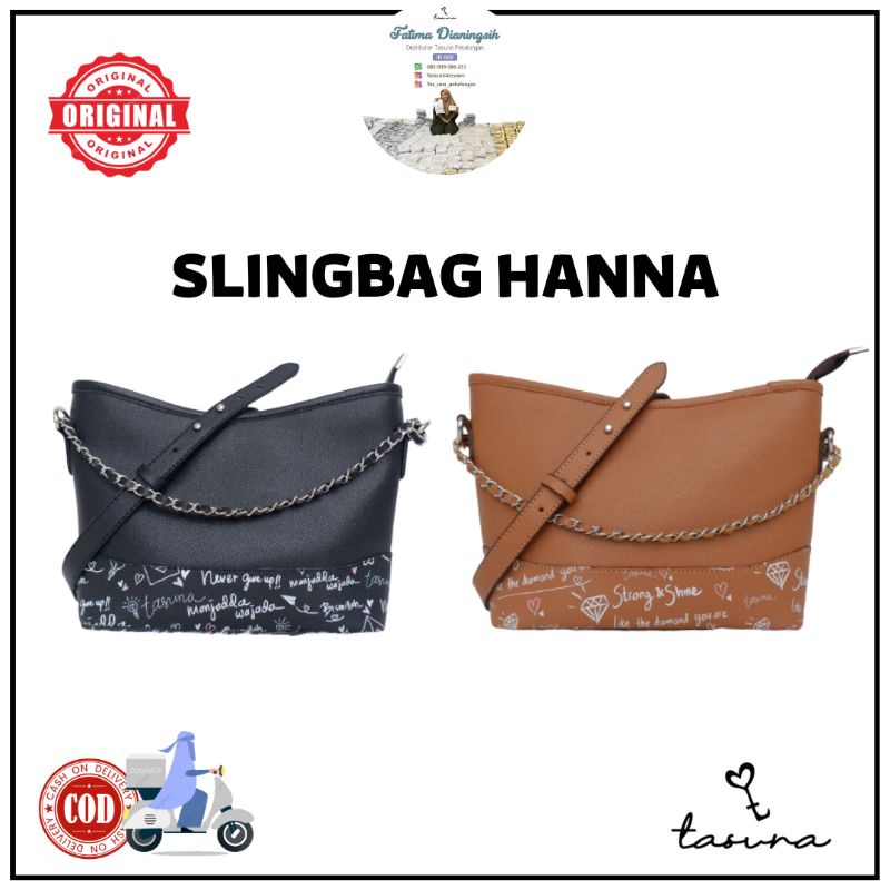 SLINGBAG HANNA TAS UNA TAS KULIT SINTETIS TAS BRANDED TAS MUSLIMAH TALI PANJANG DAN PENDEK
