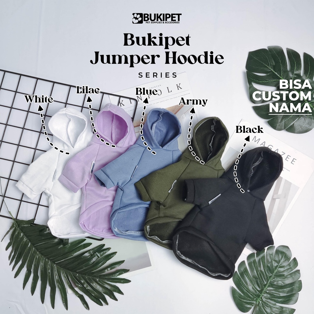 baju kucing anjing kelinci monyet lucu cowok cewek aksesoris hewan kecil  - BUKIPET JUMPER HOODIE