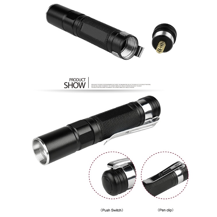 TaffLED Senter LED Mini Cree XPE Q5 2000 Lumens - Mini 864 - Black - OMFL34BK