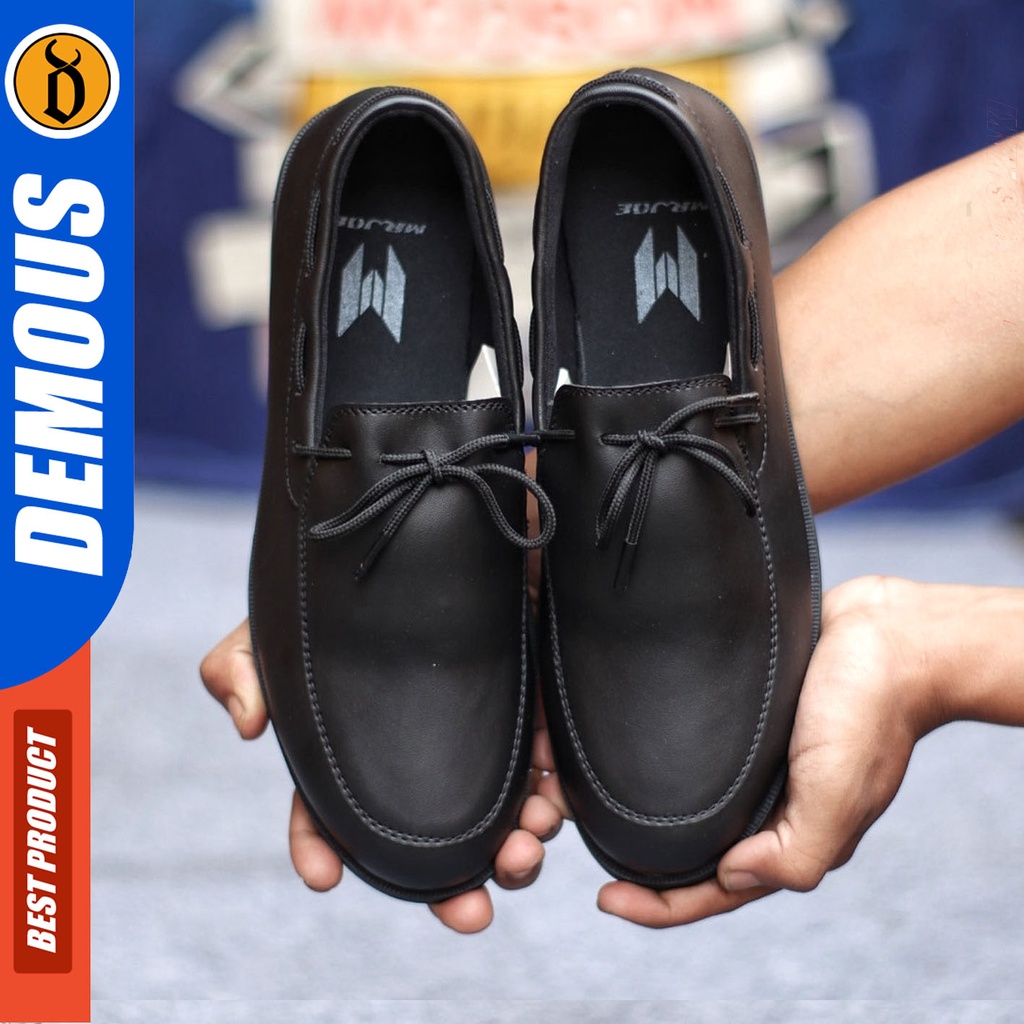 Sepatu Formal Pria Sepatu Casual Pria Kulit Pu Slop Sepatu Pantofel Kerja Kantor Kuliah Kondangan Sepatu Hitam Pria DEMOUS ELDAR