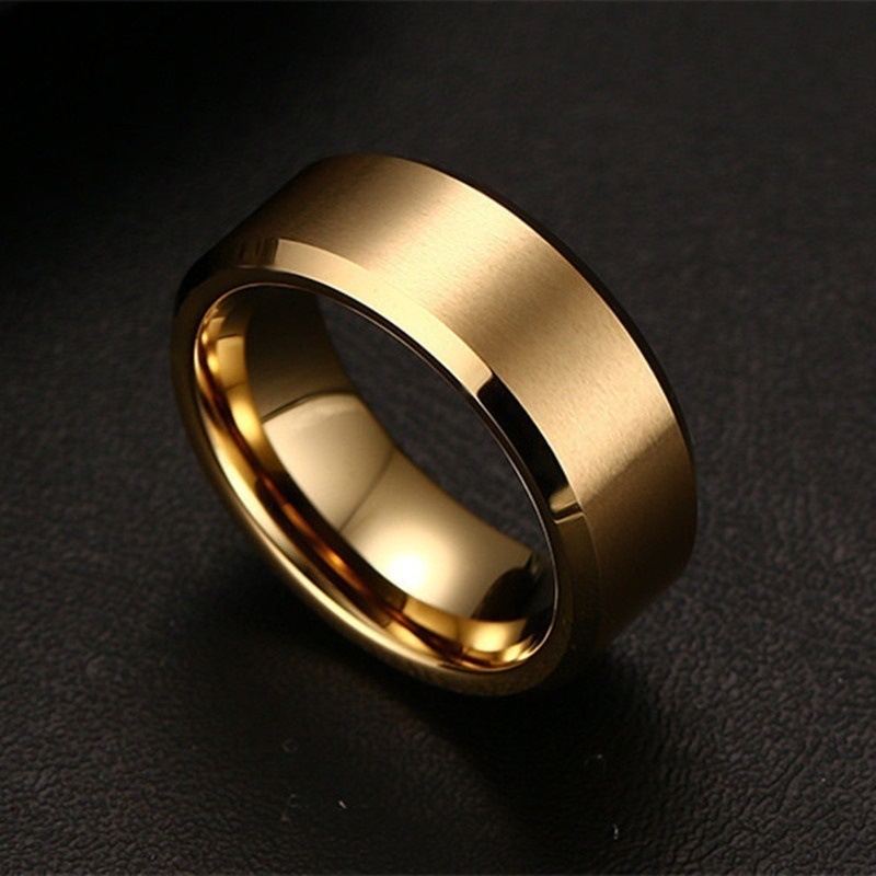 Cincin Bahan Titanium Steel Ukuran 8MM Untuk Pria Dan Wanita