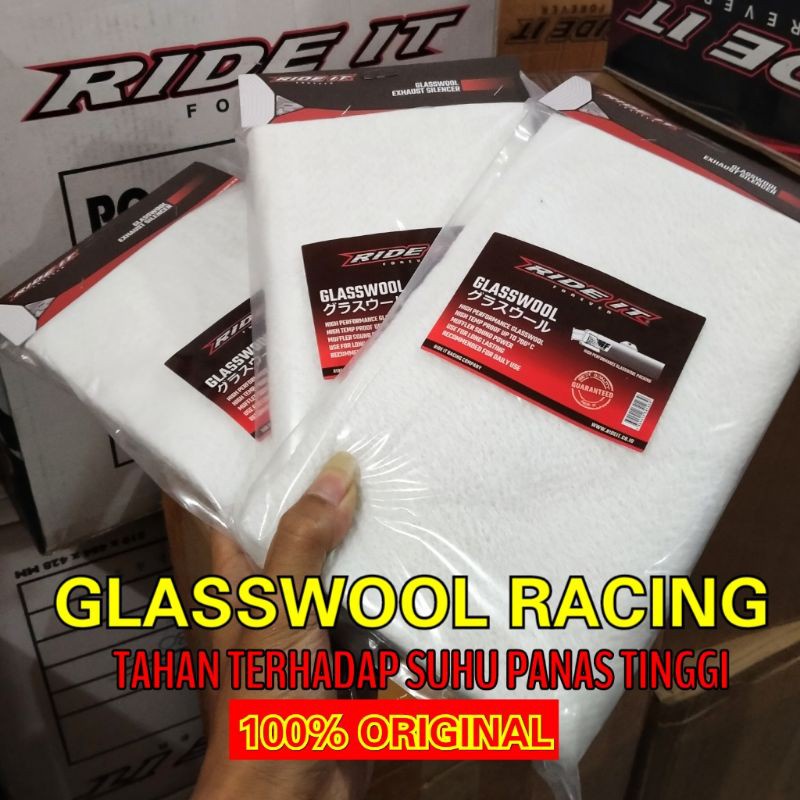 Glasswool Ride IT Racing Original Gasbul Peredam Muffler Knalpot Putih