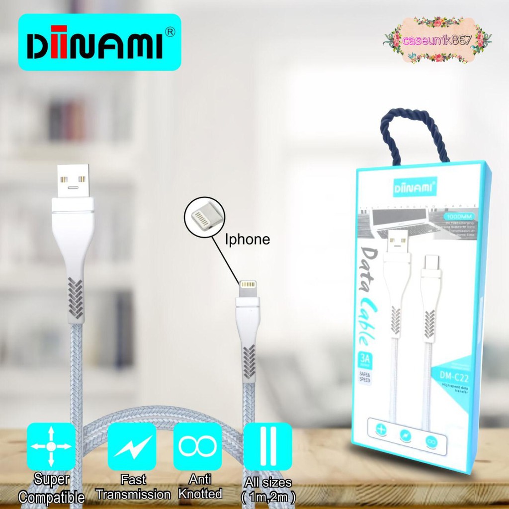 BM081 C22 DIINAMI Kabel data cable charger original ready Micro 1Phone tipe c 1 2 3 meter 3Amper CS1668