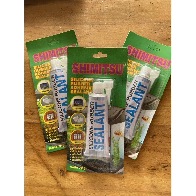 Lem kaca silicone aquarium sealent shimitsu / lem kaca aquarium bening / lem kaca kuat