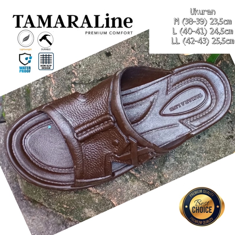 Sandal Selop Slide Slip on Karet Pria Dewasa / Remaja - TAMARALINE 175 / Bahan Premium Lentur Empuk Ringan Kuat Anti Slip Anti Air / Model Sandal Casual Santai Rumah Hotel Outdoor Kamar Mandi Murah Original