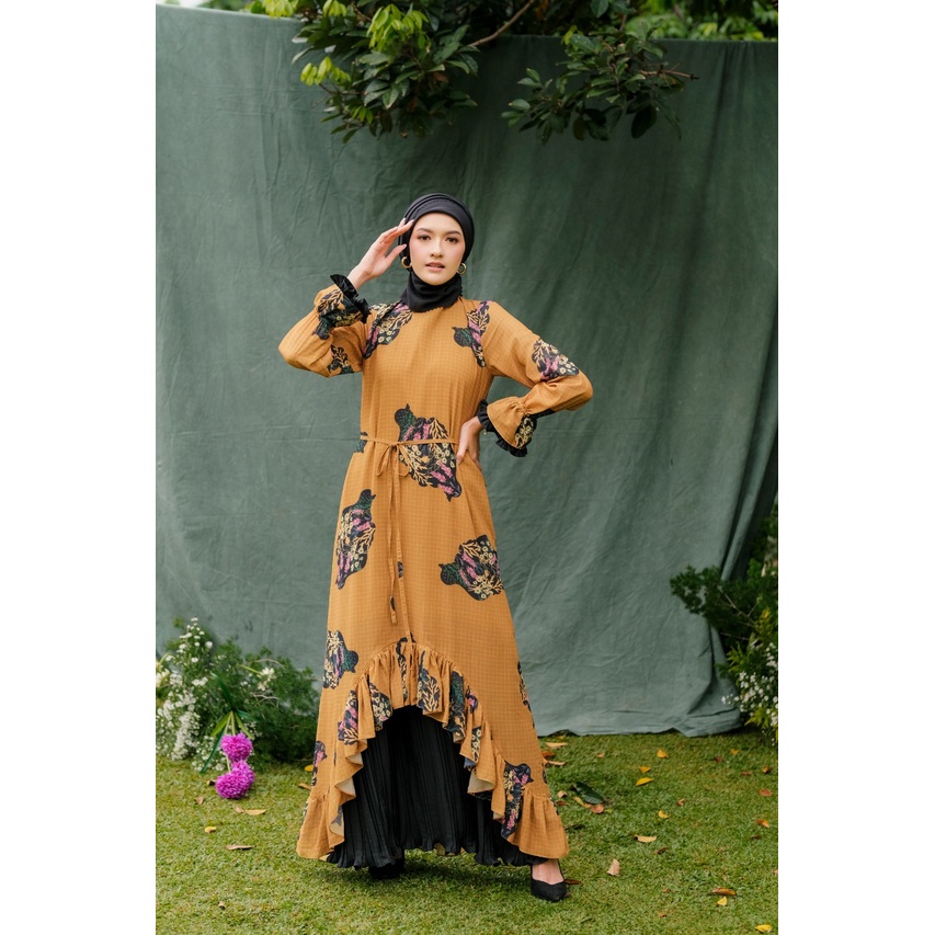 Serenade pleated dress by Giok Apparel