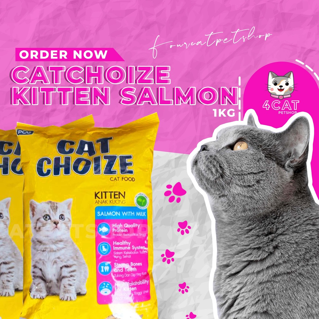 makanan kucing cat choize kitten 1kg salmon with milk