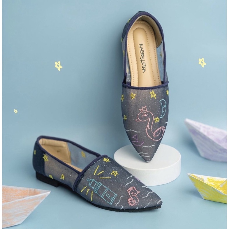 38 - Ittaherl Kaerys Leika - Leika Lundy Swan Espadrilles Pointy Shoes Naval