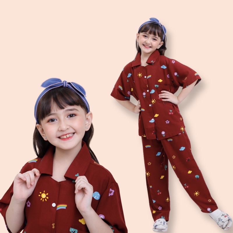 Piyama Anak 8-13th Piyama Anak Baju Tidur Anak Piyama Rayon