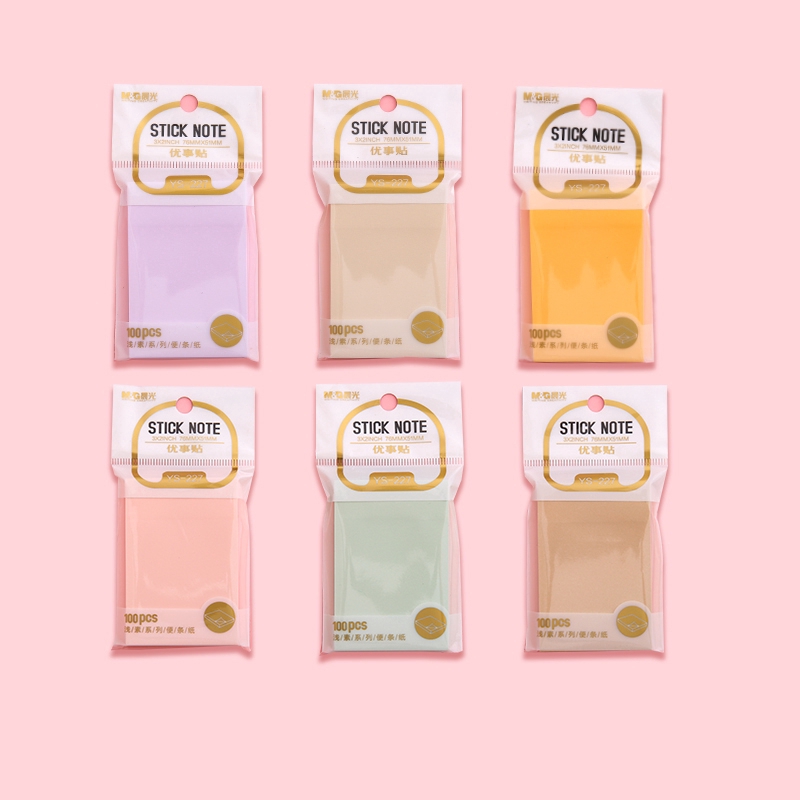 100 Lembar Sticky Note Warna Pastel Untuk Buku Tamu-S（Random Color 1 Pc）