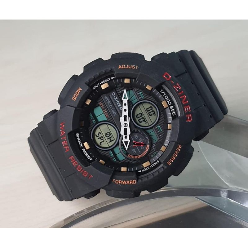 JAM TANGAN PRIA DZINER 8278 DUALTIME MODEL TERBARU 2020