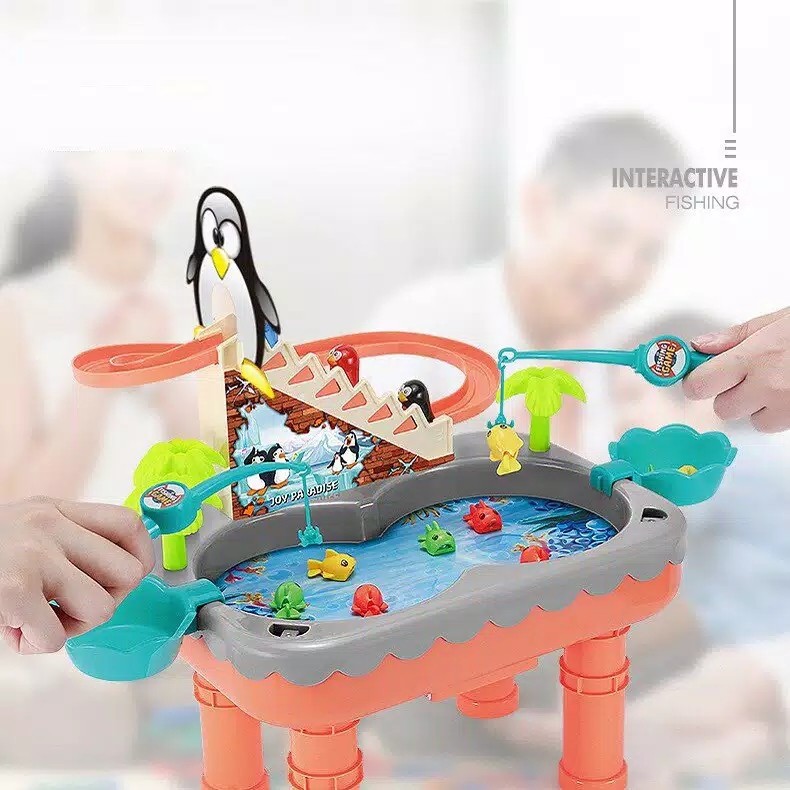 Mainan Anak Memancing Ikan Joy Penguin Fishing Game Pool Play Set Mainan Anak