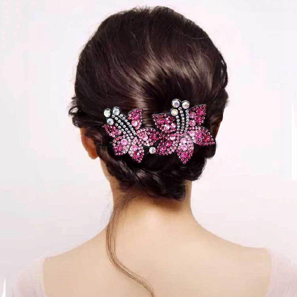 Needway   Klip Rambut Bunga Temperamen Elegan Ibu Klip Rambut Resin Antiquity Headwear Hairstyle Tools Gaya Korea Jepit Rambut