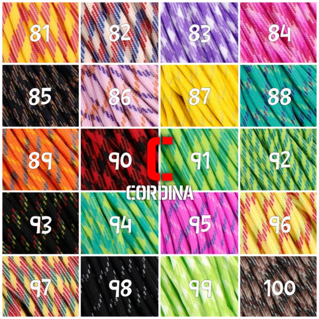 TALI PARACORD  4MM BAHAN KERAJINAN GELANG 7 STRAND SURVIVAL NO 81-120