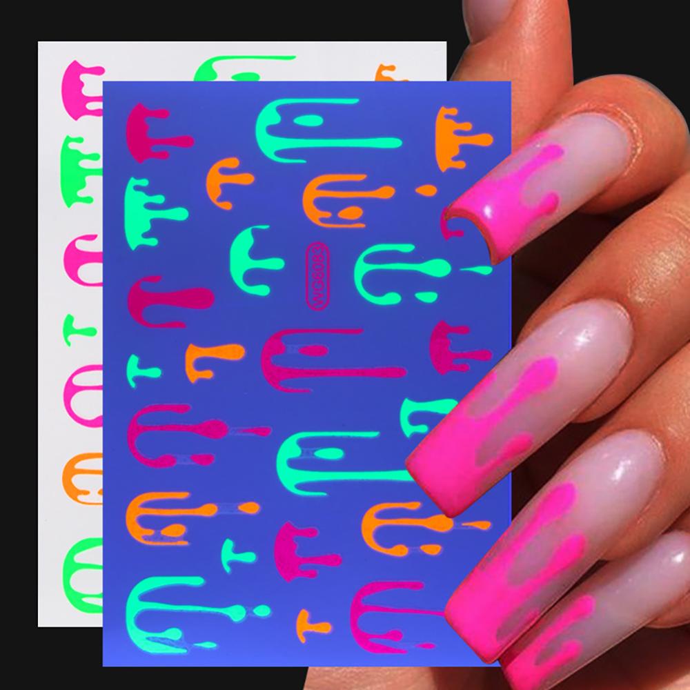 Timekey Stiker Kuku Motif Kulit Ular Efek Luminous Untuk Dekorasi Nail Art A2K1