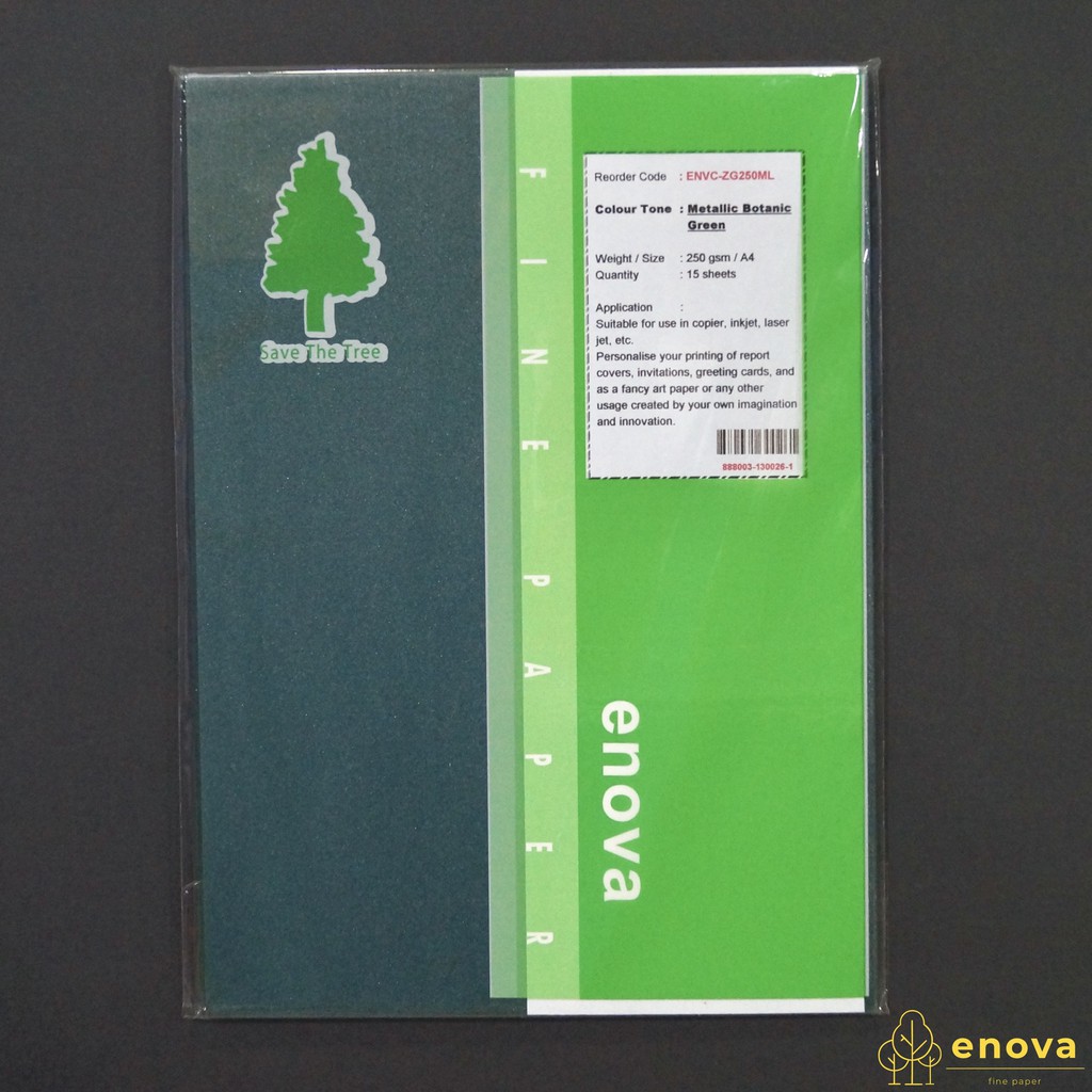 

Fancy Art Paper ENOVA | Metallic Botanic Green | A4 250GSM