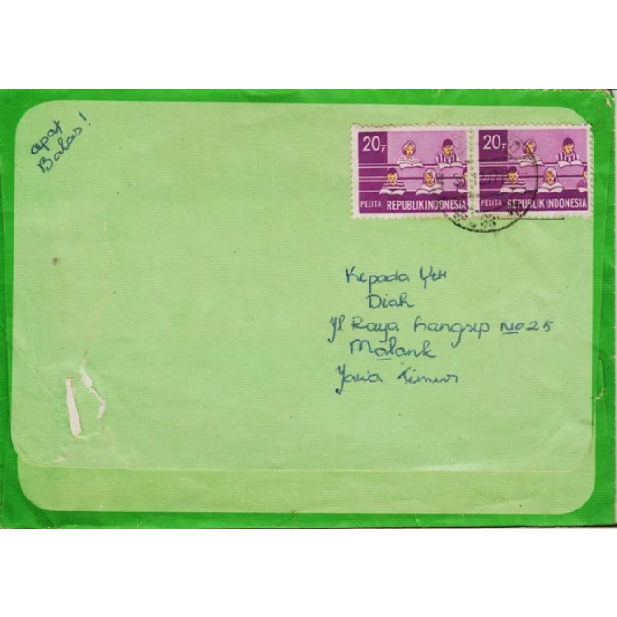 

Perangko Filateli A3-26 Indonesia Cover From Bondowoso To Malang