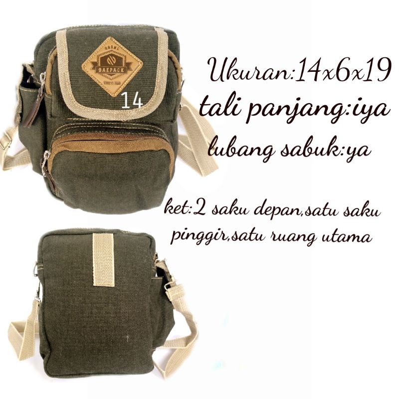 tas selempang mini kanvas tactocal army tas hp sarung hp outdoor