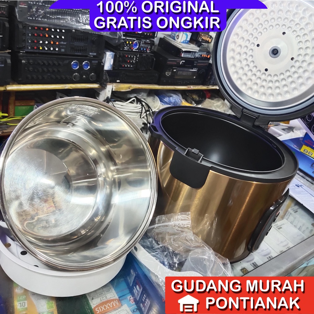 Ricecooker Cosmos stainless Body Kuning Emas CRJ 9308 CRJ9308 magic com rice cooker penanak nasi