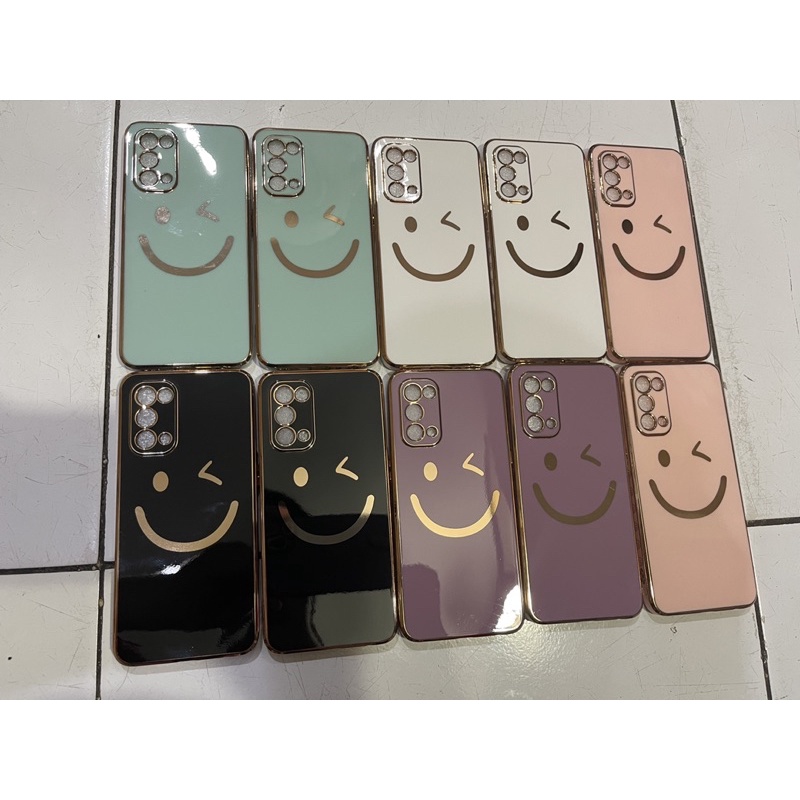 Silikon Glossy Edge Chrome List Smile For Vivo Y91 Y91C Y17 Y20 Y30 Y50 Y15S Y01 Y21A Y33S Y35 Y22 Y16 Y02S Y71 Y02