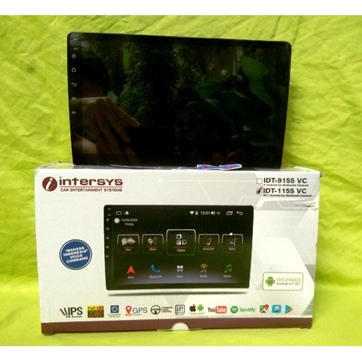 Headunit Android INTERSYS IDT 1155 VC Layar 10.1 Inchi IPS Voice Command Apple CarPlay Android Auto 