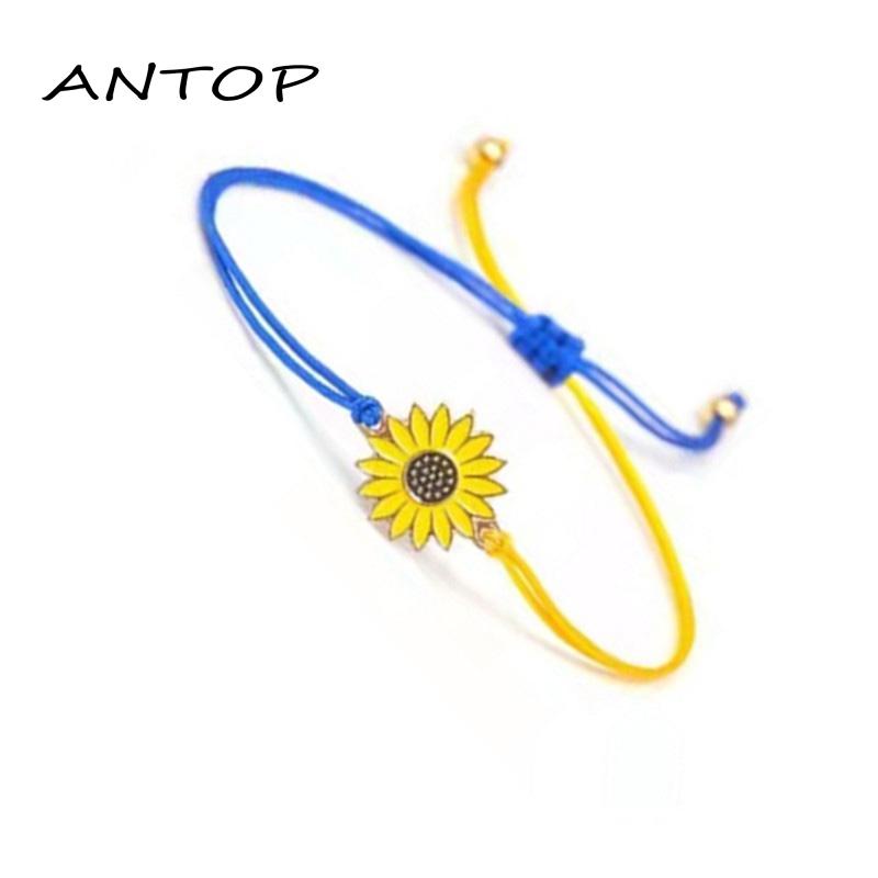 Gelang Persahabatan Bahan Alloy Warna Biru Kuning