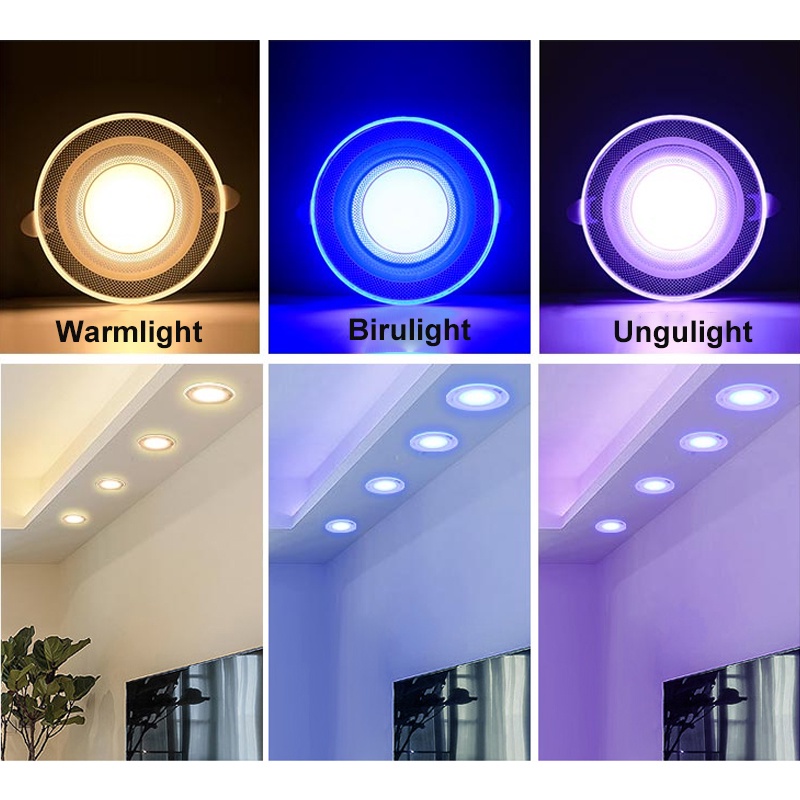 Golden LED LAMPU DOWNLIGHT LED 3 WARNA 6WATT/ KUNING BIRU UNGU / PUTIH KUNING WARMWHITE /PANEL LED/LAMPU PLAFON