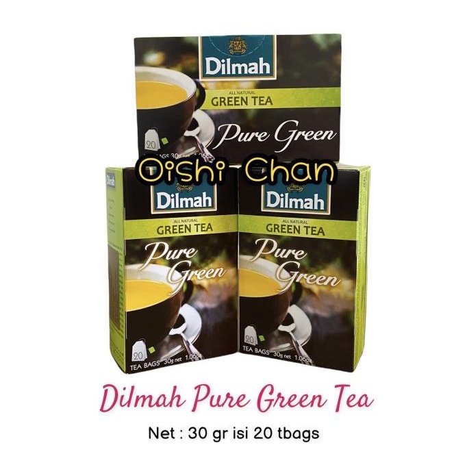 

[ COD ] Teh Dilmah Pure Green Tea 20 bags - 30gr HEMAT Kode 712