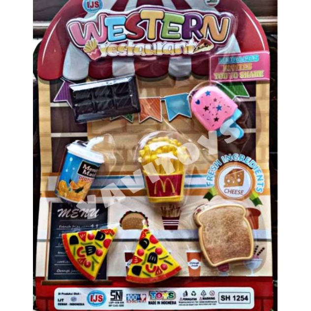 SH 1254 WESTERN RESTAURANT / MAINAN MAKANAN SIAP SAJI PIZZA POTONG KENTANG GORENG ROTI ES KRIM DLL