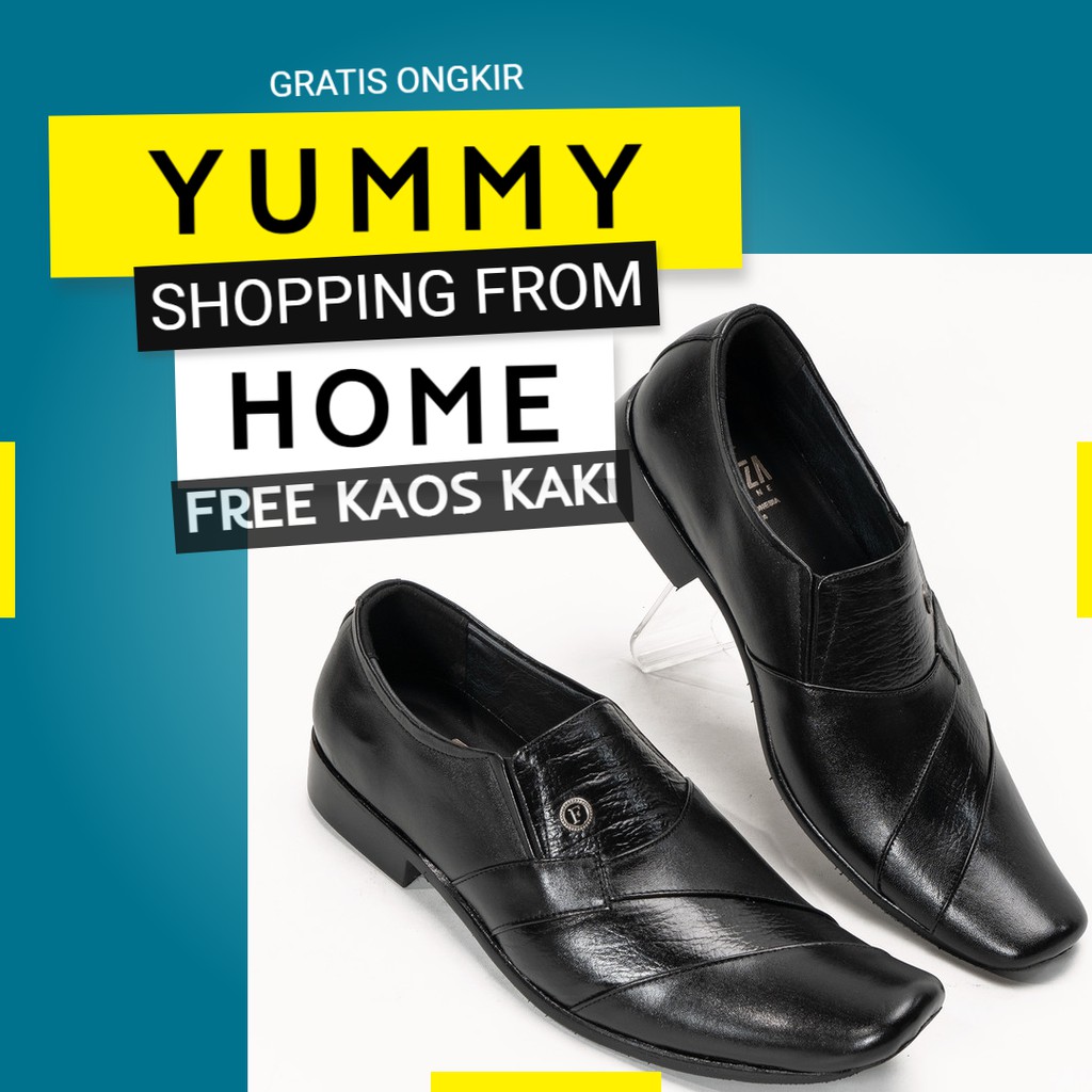 Sepatu Pantofel pria Kulit Cowok Formal Kerja Pria Tanpa Tali Terbaru Original 100% Anti Licin MURAH