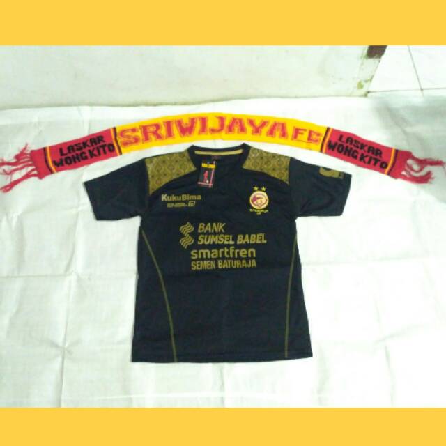 Paket Sriwijaya FC palembang syal dan jersey 3rd grade lokal