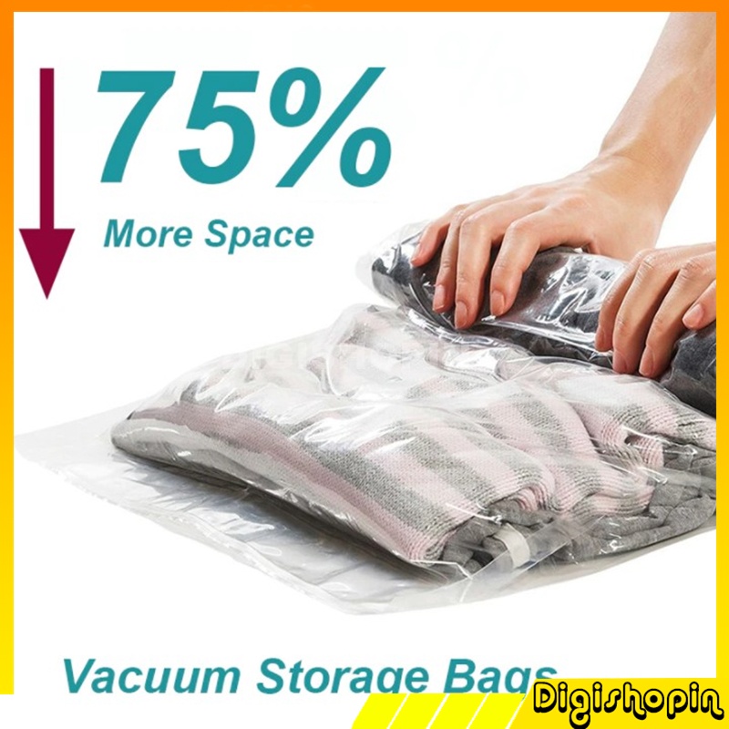 Kantung Pelastik tas organizer Vacuum Compression Bags Clothes  /  Plastik Vacuum Baju Laundry / Kan