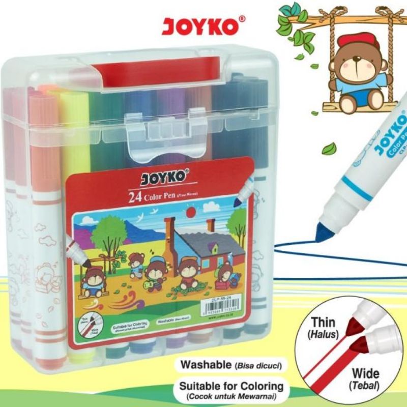 

Pulpen Warna Spidol Colour Pen CLP-56-24 Joyko Set 24 Warna