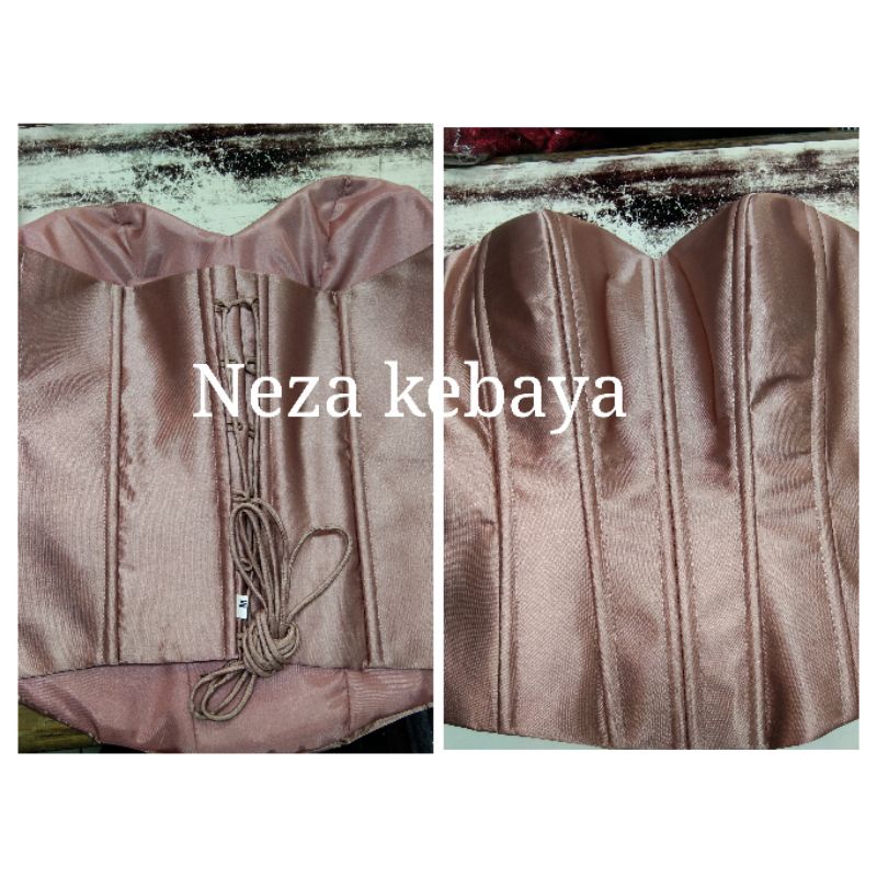 Produk original bustier satin//longtorso satin//kamisol satin rose gold//kemben//daleman kebaya