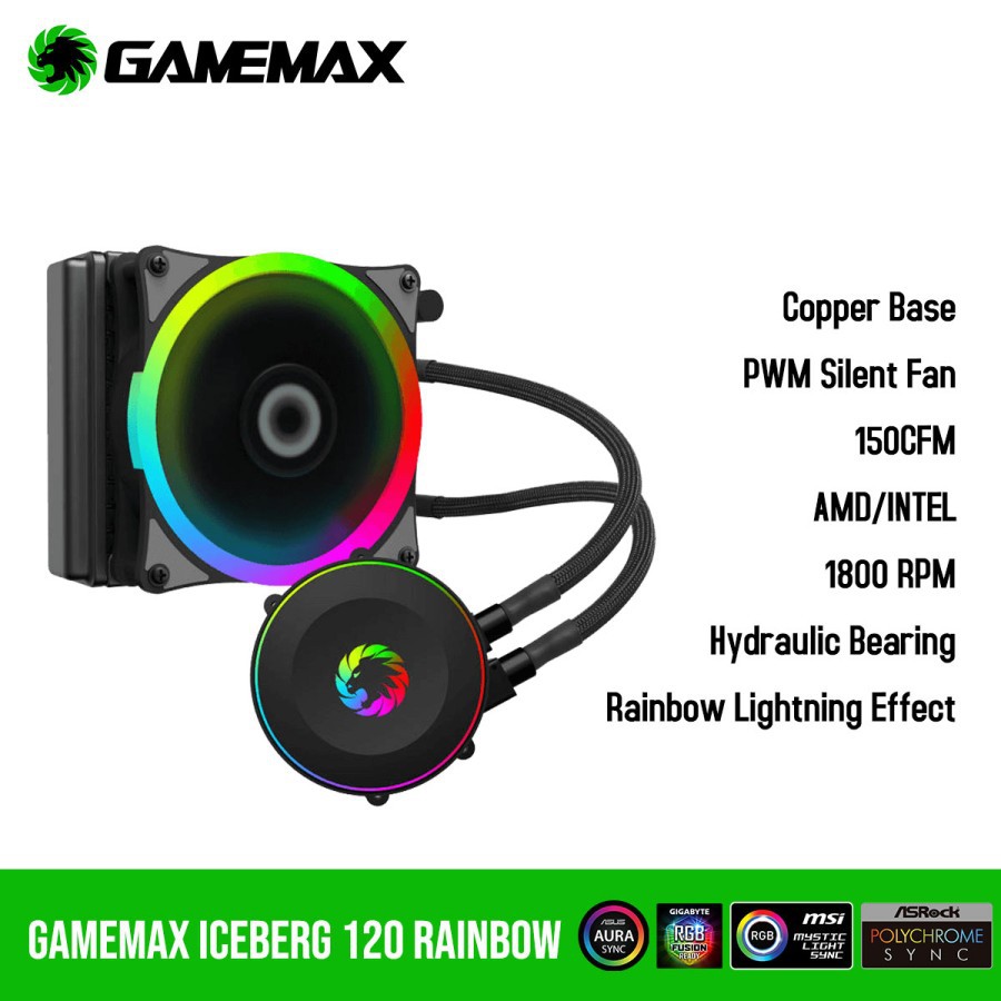 Gamemax Iceberg 120 Rainbow AIO Liquid Cooler Fan