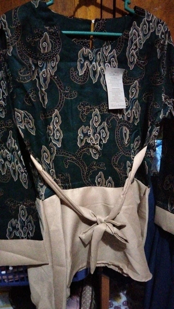 Tey-17 Batik Wanita Asj Sa Hrb026 Kenongo Kemeja Tosca Pendek