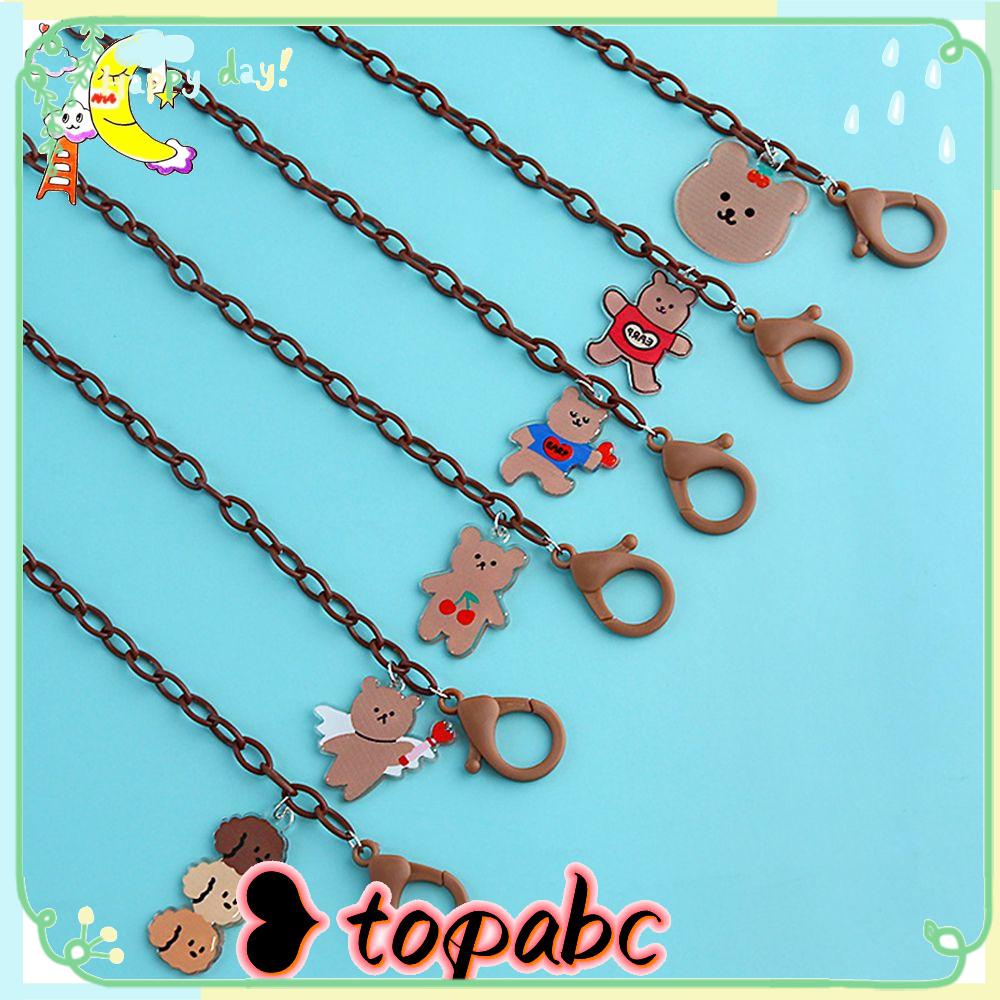 Top Tali Lanyard Holder Kacamata Anti Hilang Motif Kartun Beruang Bahan Akrilik Untuk Anak