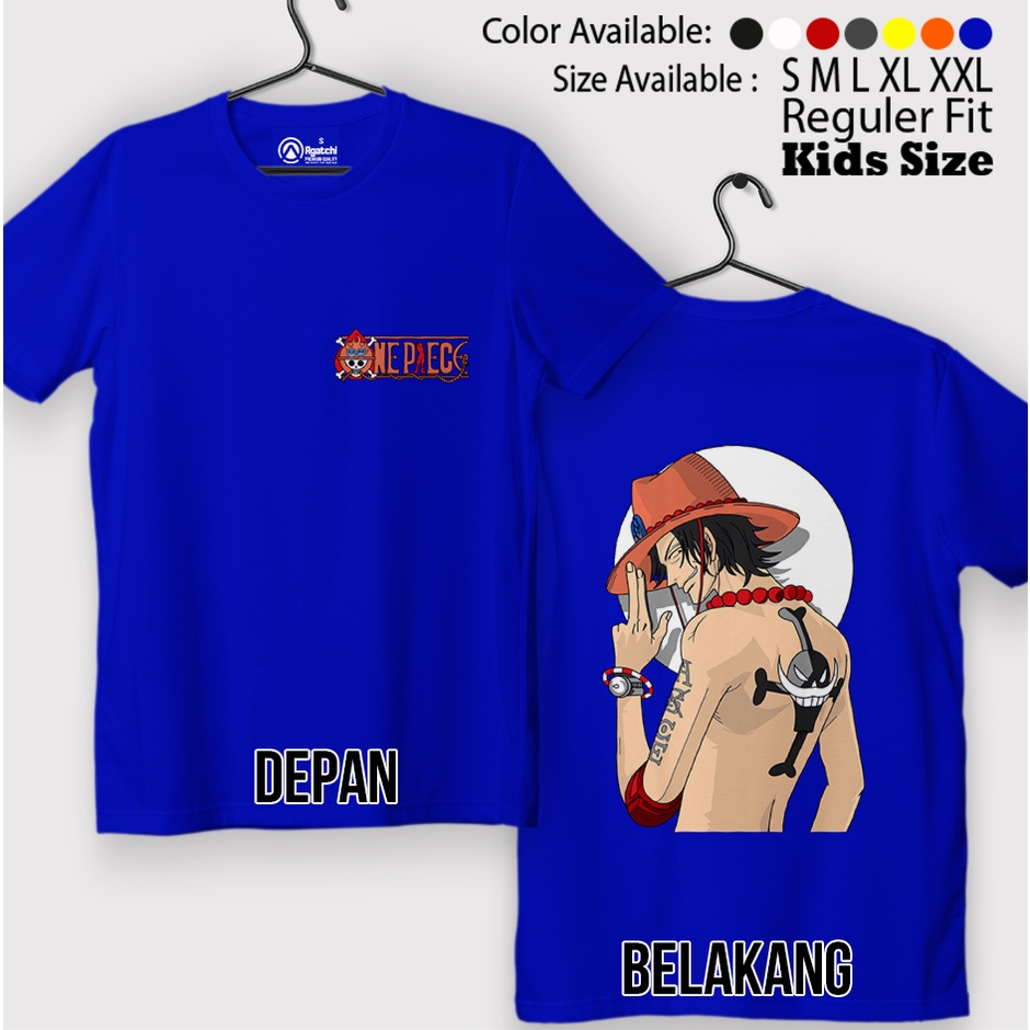 Baju Distro Kaos Atasan Anak Laki-Laki Anime One Piece Asce Ace