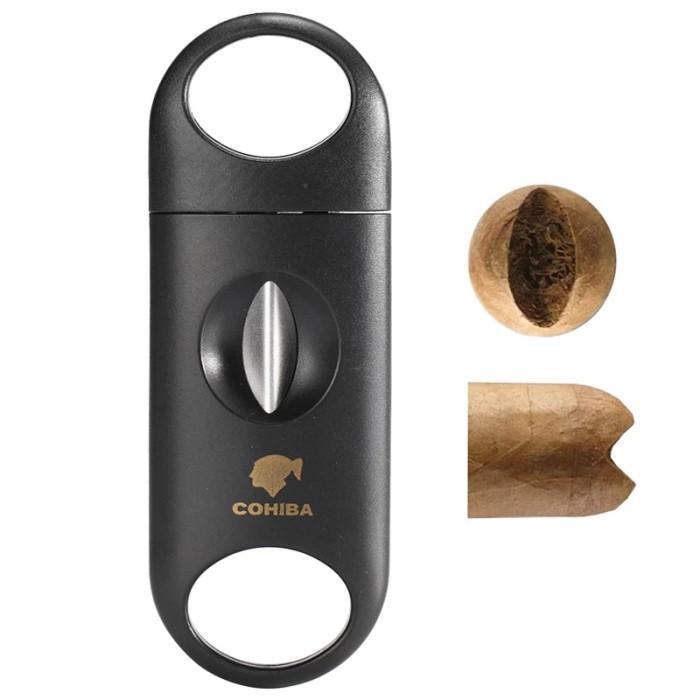 COHIBA Plastic V Cut Stainless Steel Blade Cigar Cutter