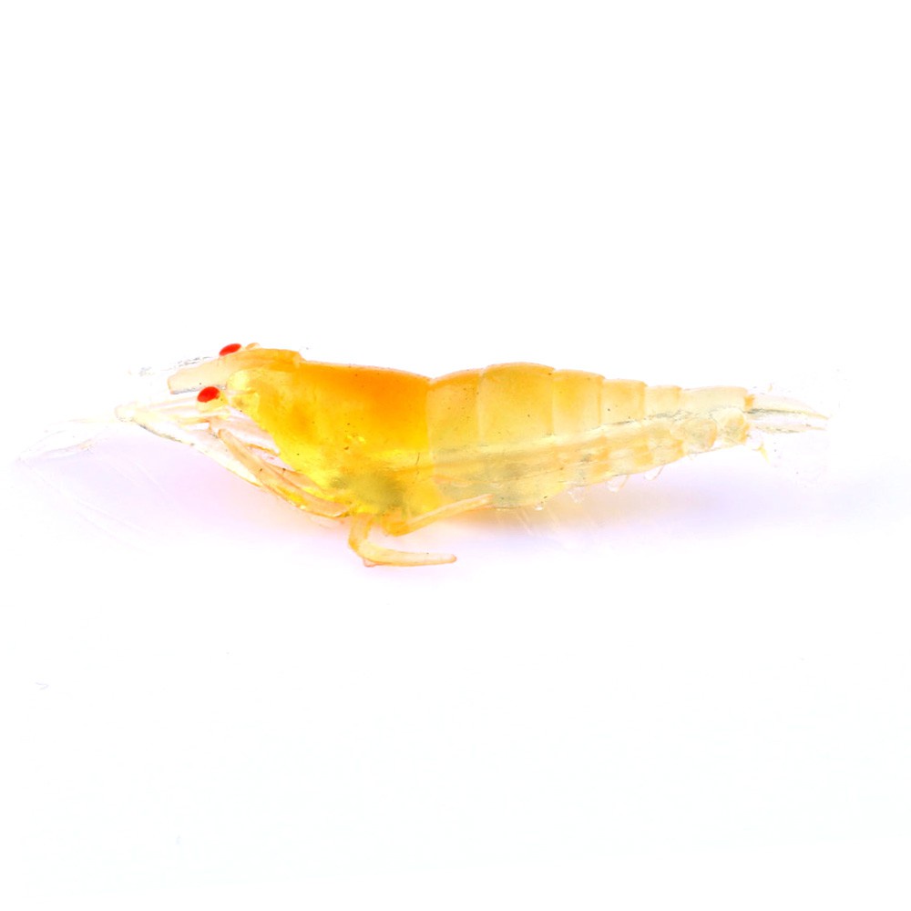 HENGJIA 5pcs/bag Mini Soft Fishing Lure NO hook smell Luminous Shrimps Fish Bait 4.8cm/1g