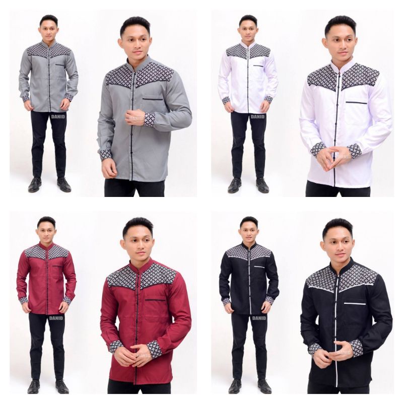 BAJU BATIK KEMEJA KOMBINASI || KEMEJA BATIK KOMBINASI PRIA TERBARU|| BATIK KOMBINASI TERBARU