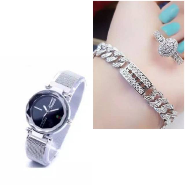 Satu set aksesoris jam tangan,cincin & gelang